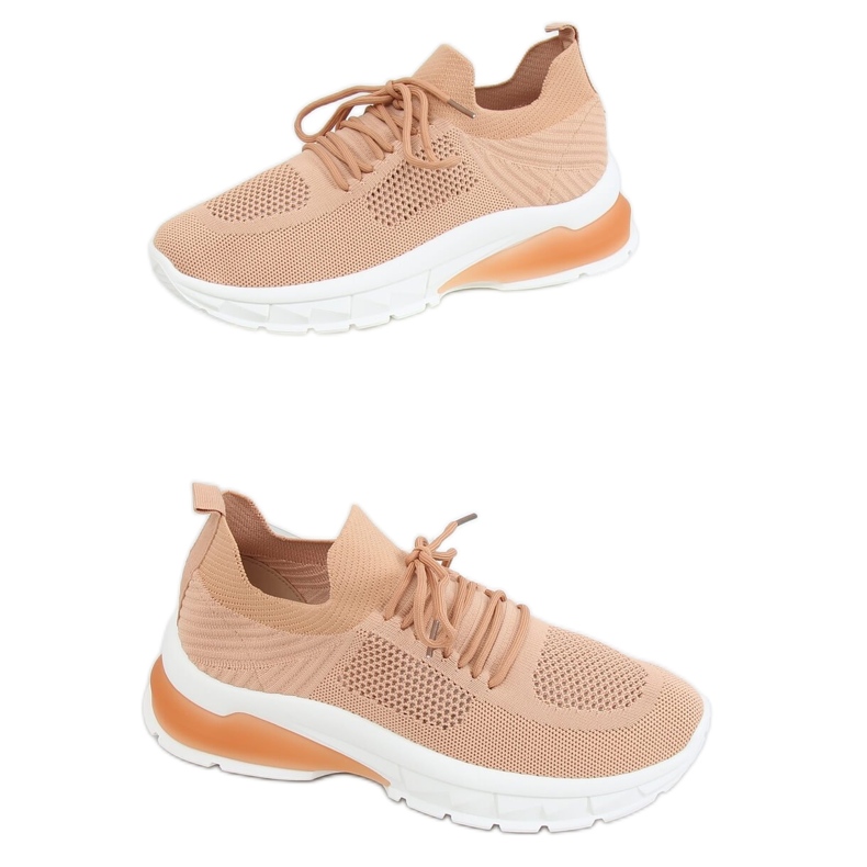 Buty sportowe skarpetkowe Elias Camel brązowe