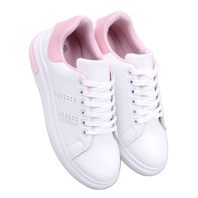 Sneakersy na koturnie Maes Pink białe