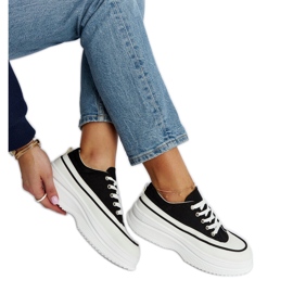 Czarne trampki na platformie Plesio