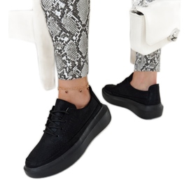 Czarne sneakersy na platformie Lori