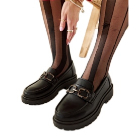 Czarne mokasyny z klamerką Springs