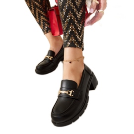 Czarne mokasyny na słupku Sherie