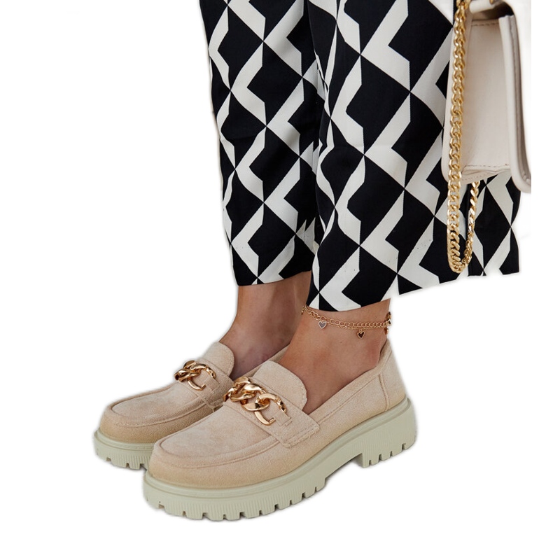 Beżowe mokasyny zamszowe Elenor beżowy