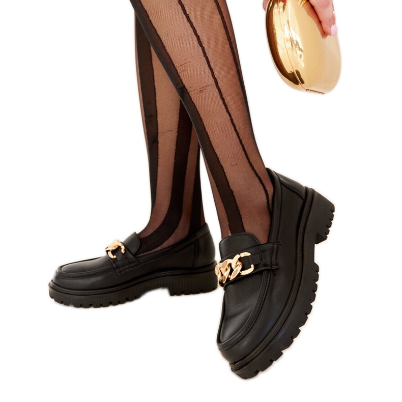 Czarne mokasyny na Elenor