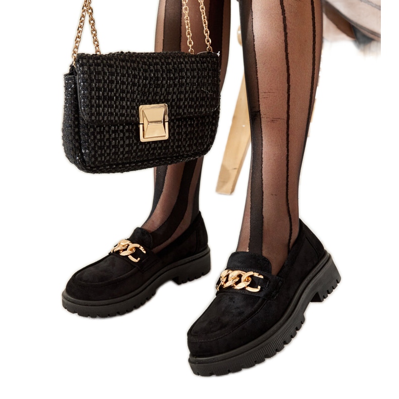 Czarne mokasyny zamszowe Elenor