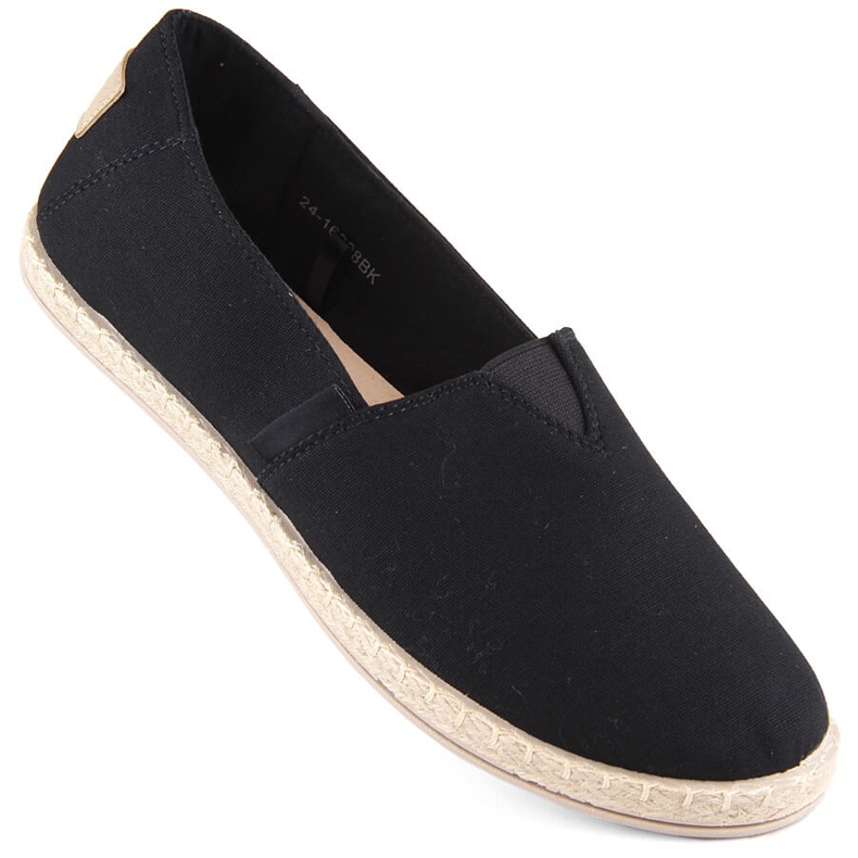 Espadryle damskie wsuwane czarne Potocki 16308