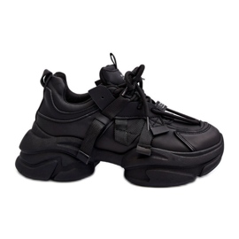 Sneakersy Damskie Na Masywnej Podeszwie Czarne Windamella