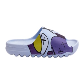 Gumowe Klapki Z Nadrukiem Niebieskie Monsters