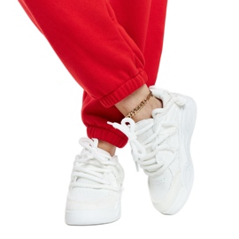 Białe sneakersy z materiałowymi wstawkami Melilot