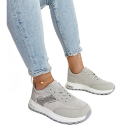 Szare sneakersy na platformie Lubna