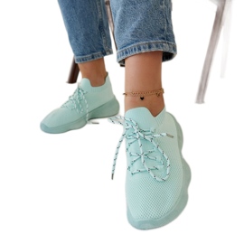 Miętowe sneakersy sportowe Roshni zielone