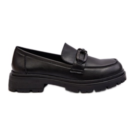 Vinceza Damskie Mokasyny Ze Skóry Naturalnej Czarne Imbleria