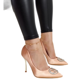 Jasnoróżowe szpilki z cyrkoniami Elife