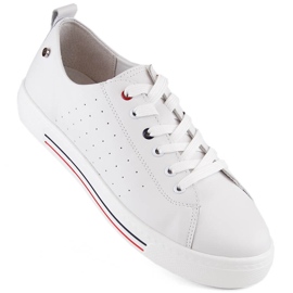 Skórzane półbuty sportowe damskie białe Filippo DP6029