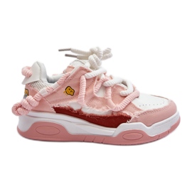 Damskie Sneakersy Z Grubym Sznurowaniem Różowe Miatora