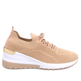 Buty sportowe skarpetkowe Faggio Khaki beżowy