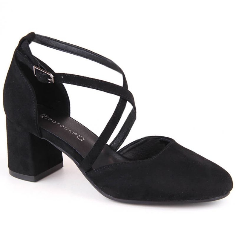 Sandały na słupku Potocki W SZ12341 WOL221A czarne