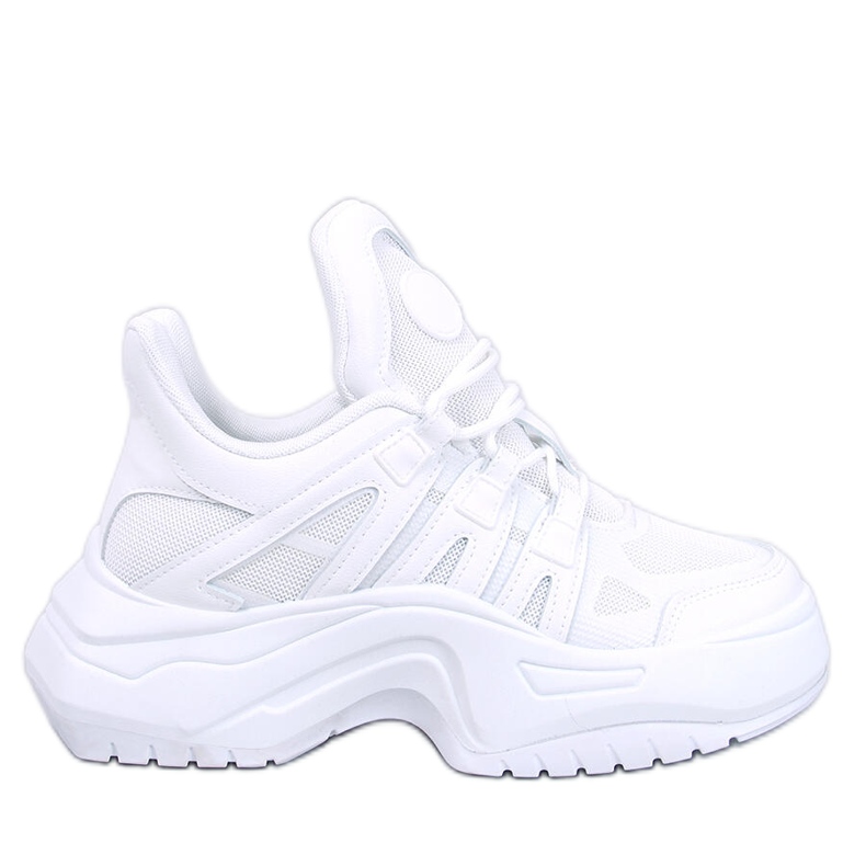Sneakersy na koturnie Nuthall White białe