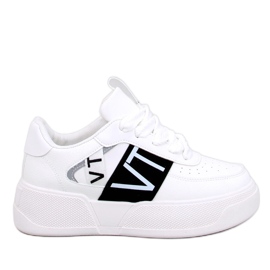 Sneakersy na platformie Sterry White Black białe