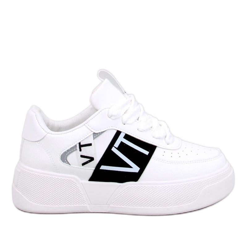 Sneakersy na platformie Sterry White Black białe