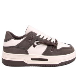 Sneakersy na wysokiej podeszwie Clavell Coffee brązowe