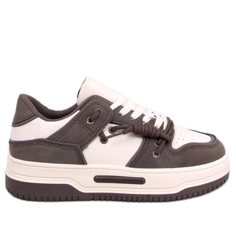 Sneakersy na wysokiej podeszwie Clavell Coffee brązowe