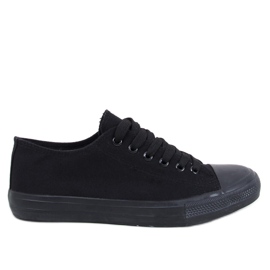 Trampki sznurowane klasyczne Levens Allblack (czarna podeszwa) czarne