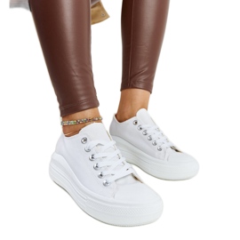 Białe trampki na grubej platformie Zlata