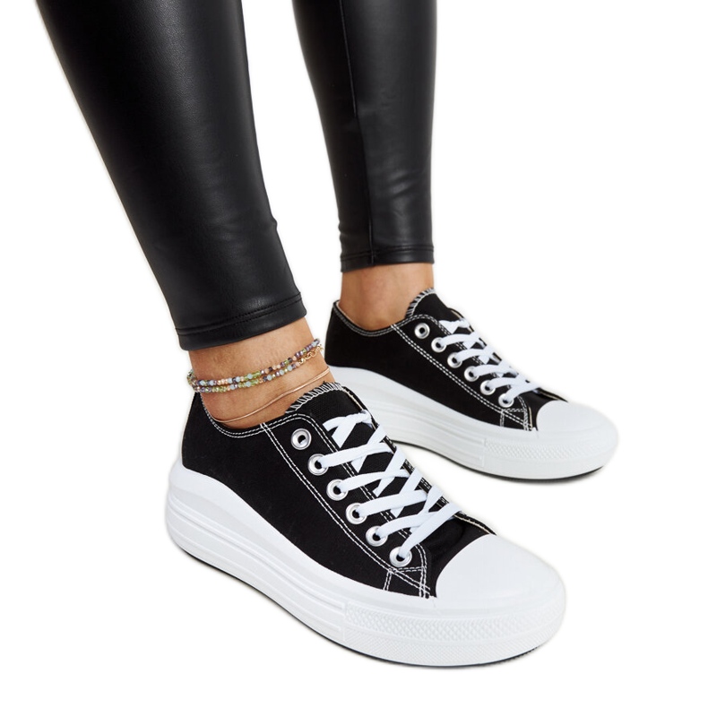 Czarne trampki na grubej platformie Zlata