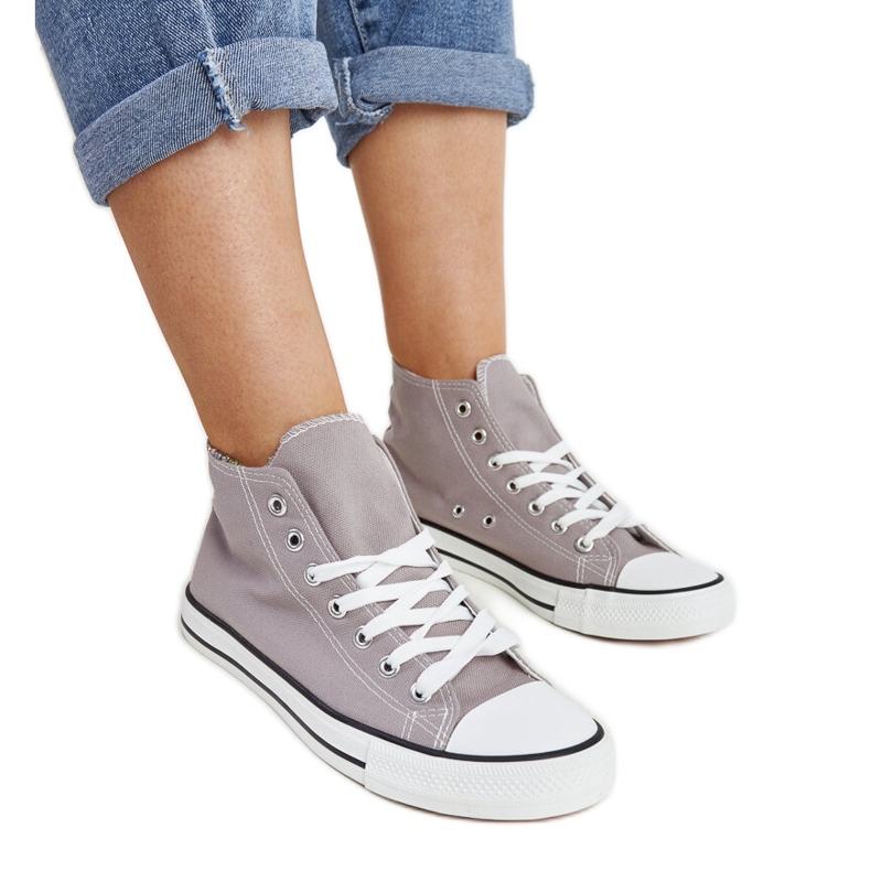 Szare wysokie trampki Eliska