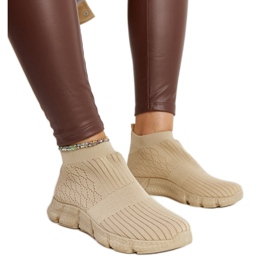 Ciemnobeżowe lekkie sneakersy sportowe Vaclava beżowy