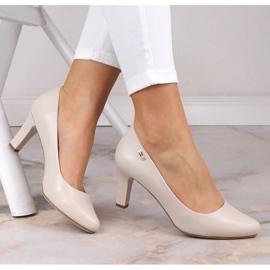 Czółenka na obcasie Sergio Leone W SK39AA jasno szare