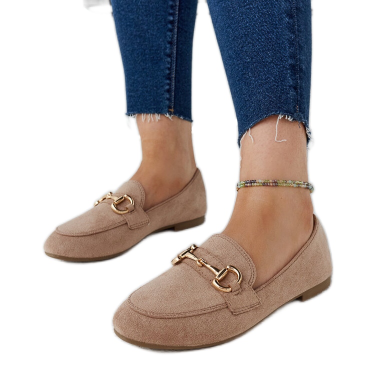 Brązowe mokasyny z klamerką Erminia