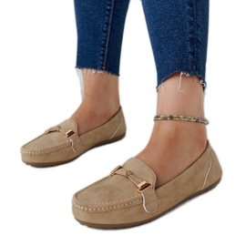 Beżowe mokasyny o matowym wykończeniu Scafati beżowy