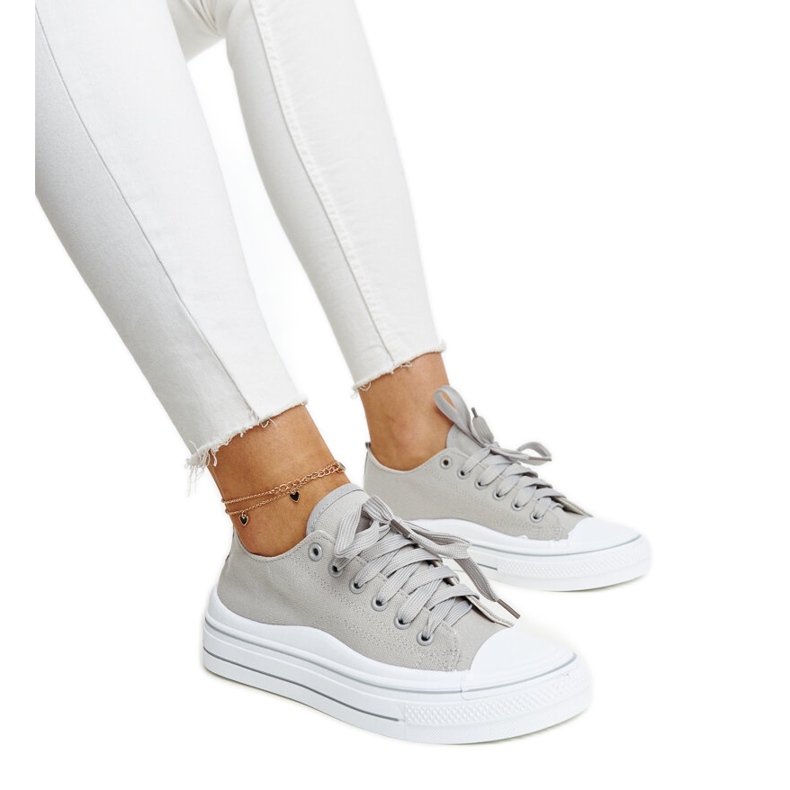 Szare trampki na platformie Anbarin