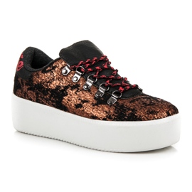 Kylie Stylowe Trampki Na Platformie brązowe