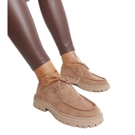 Brązowe zamszowe klasyczne półbuty Keiko