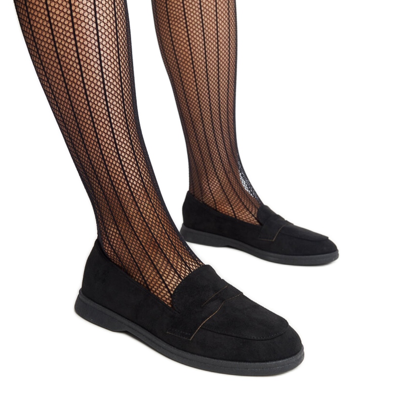 Czarne zamszowe mokasyny Nibras