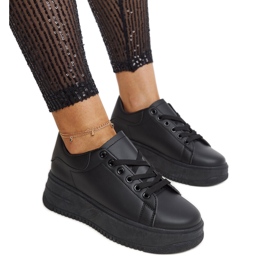 Czarne buty sportowe na platformie Ottavia