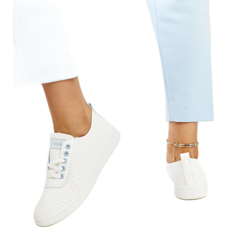 Białe trampki eko-skórzane Yusra