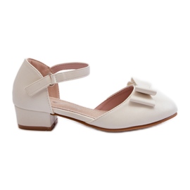 Balerinki Dziewczęce Z Kokardą Białe Andarifa