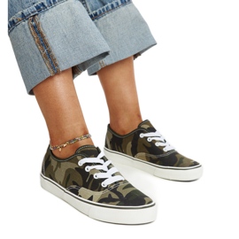 Zielone wojskowe tenisówki Erla