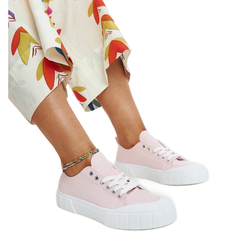 Różowe materiałowe trampki Eduarda