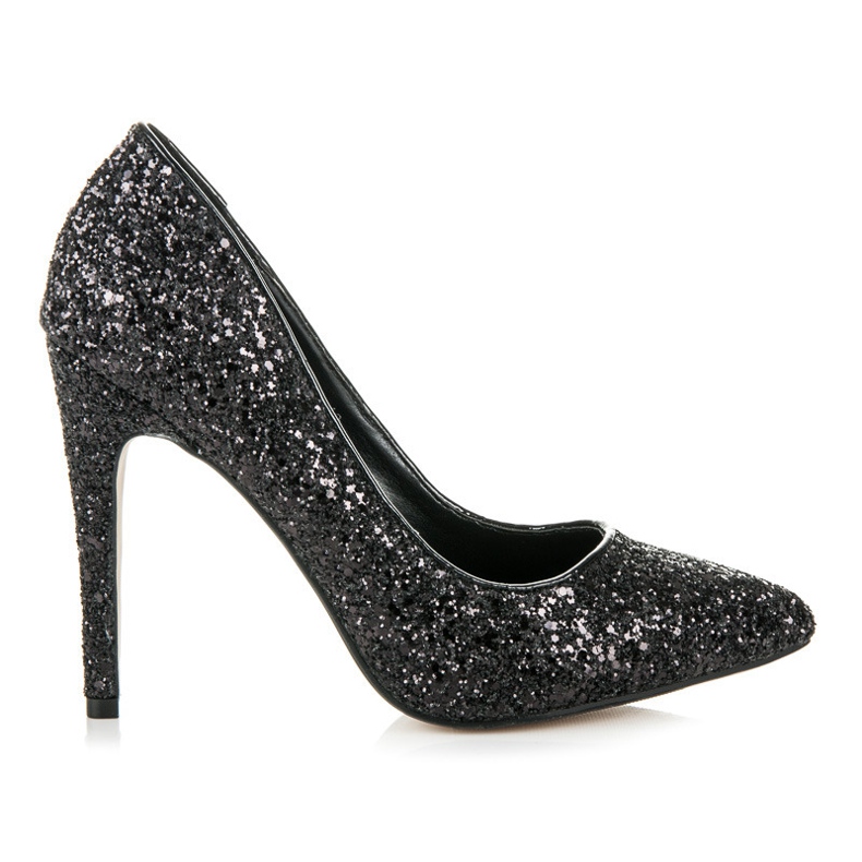 Via Giulia  Brokatowe buty na obcasie czarne