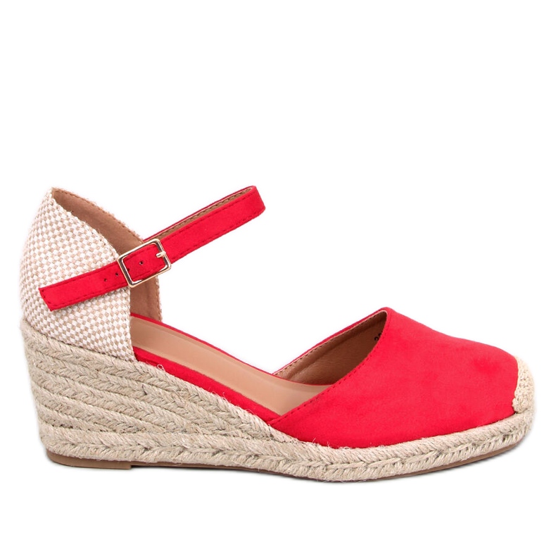Espadryle na koturnie Platten Red czerwone