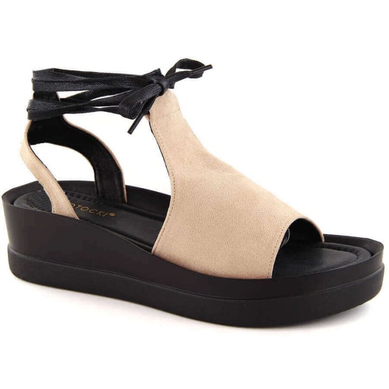 Sandały sznurowane Potocki W WOL237B beżowe