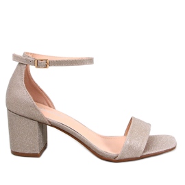 Sandałki na obcasie Meghan Gold złoty