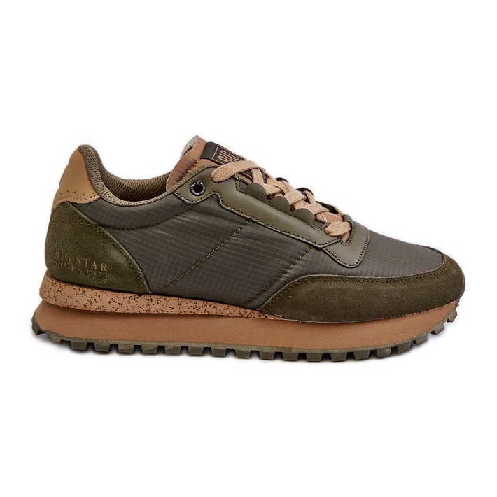 Sneakersy Męskie Memory Foam System Big Star NN174325 Khaki zielone
