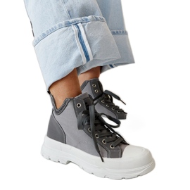 Wysokie szare trampki z wcięciami Nura