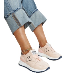 Różowe sneakersy na grubszej podeszwie Olonio